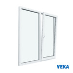 Пластиковое окно ПВХ VEKA двухстворчатое 1160x1000мм (ВхШ) Двухкамерное