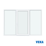ПЛАСТИКОВОЕ ОКНО ПВХ VEKA ТРЁХСТВОРЧАТОЕ 1200x1600мм(ВхШ) Однокамерное