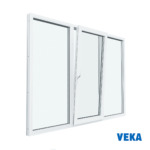 ПЛАСТИКОВОЕ ОКНО ПВХ VEKA ТРЁХСТВОРЧАТОЕ 1200x1600мм(ВхШ) Однокамерное