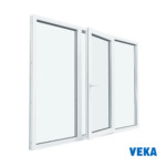 ПЛАСТИКОВОЕ ОКНО ПВХ VEKA ТРЁХСТВОРЧАТОЕ 1200x1600мм(ВхШ) Однокамерное