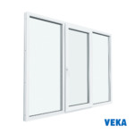 ПЛАСТИКОВОЕ ОКНО ПВХ VEKA ТРЁХСТВОРЧАТОЕ 1200x1600мм(ВхШ) Однокамерное